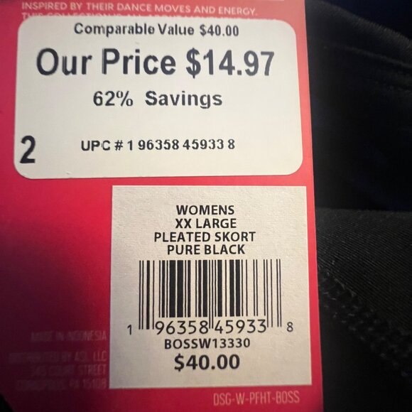 DSG Performance Mid-Rise Skort XXL Black - Picture 8 of 9